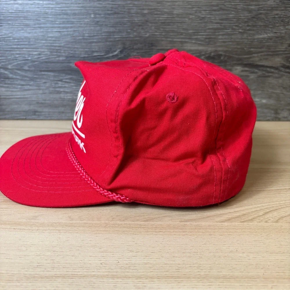 Vintage‎ Baker Stone Work Hat Cap Snap Back Black Red Outdoors 90s